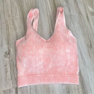 ZENANA washed cropped bra padded tank Top